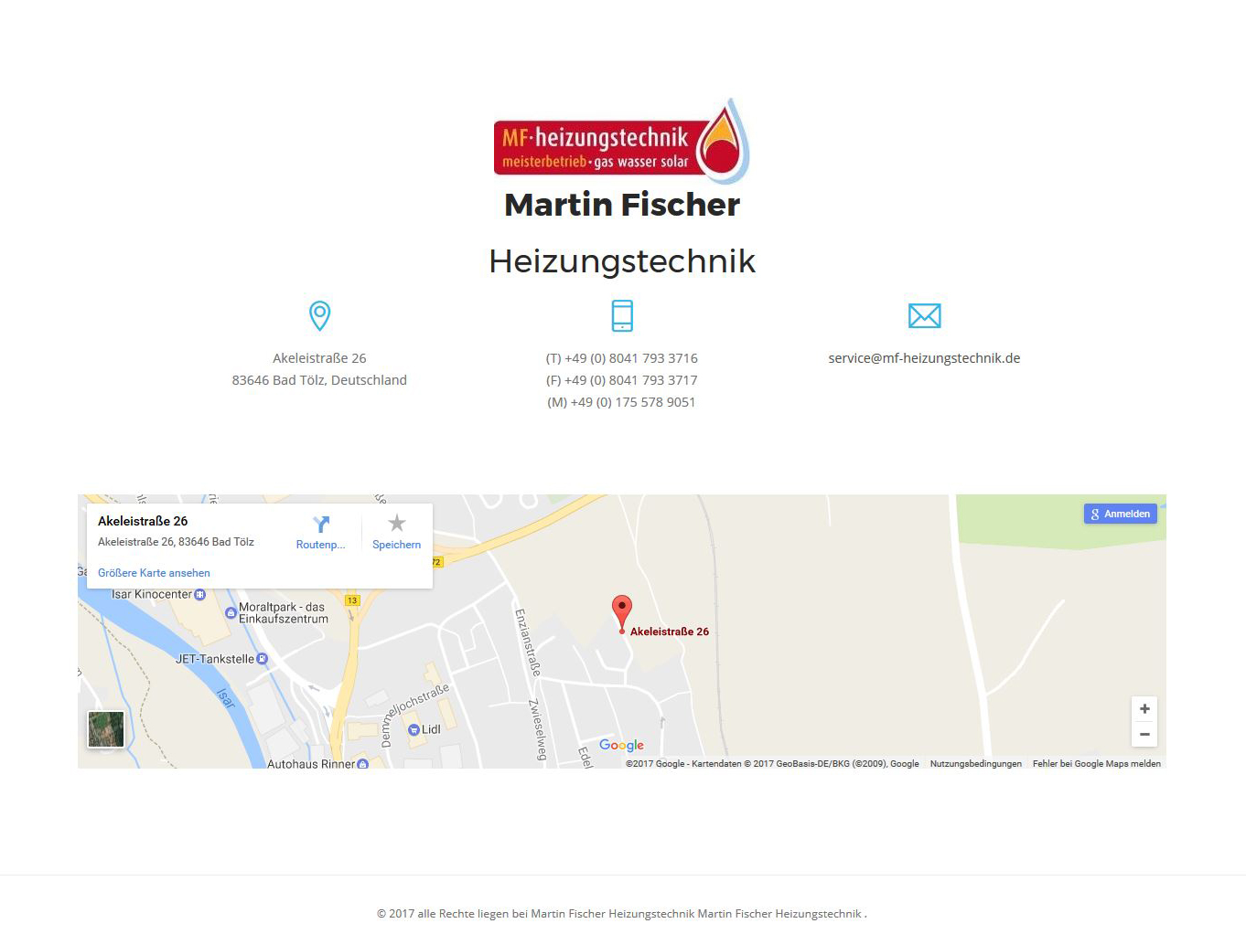 Ansicht Webseite Martin Fischer Heizungstechnik groß